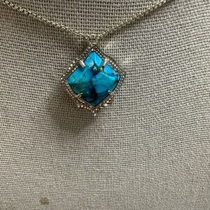 Kendra Scott Gold Necklace with Turquoise Pendant and adjustable chain